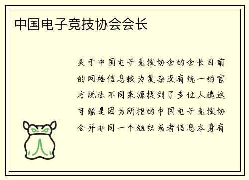 中国电子竞技协会会长